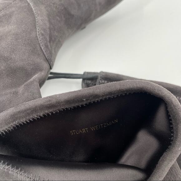 STUART WEITZMAN Lowland Boots Slate Gray Flat Suede Over the Knee NWT Size 5 - Picture 6 of 16